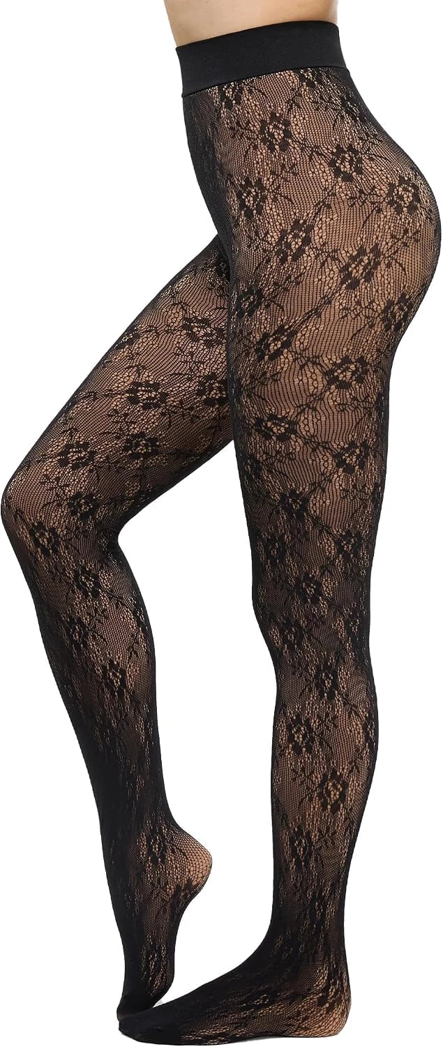 Women's Faux Sheer Fleece-Lined Thermal Tights