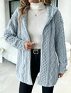 Women's Fuzzy Sherpa Hooded Cardigan, Soft Plush Fleece Open Front Coat
