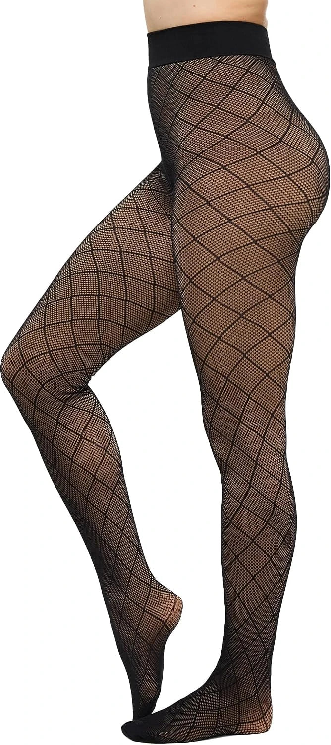 Women's Faux Sheer Fleece-Lined Thermal Tights