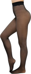 Women's Faux Sheer Fleece-Lined Thermal Tights