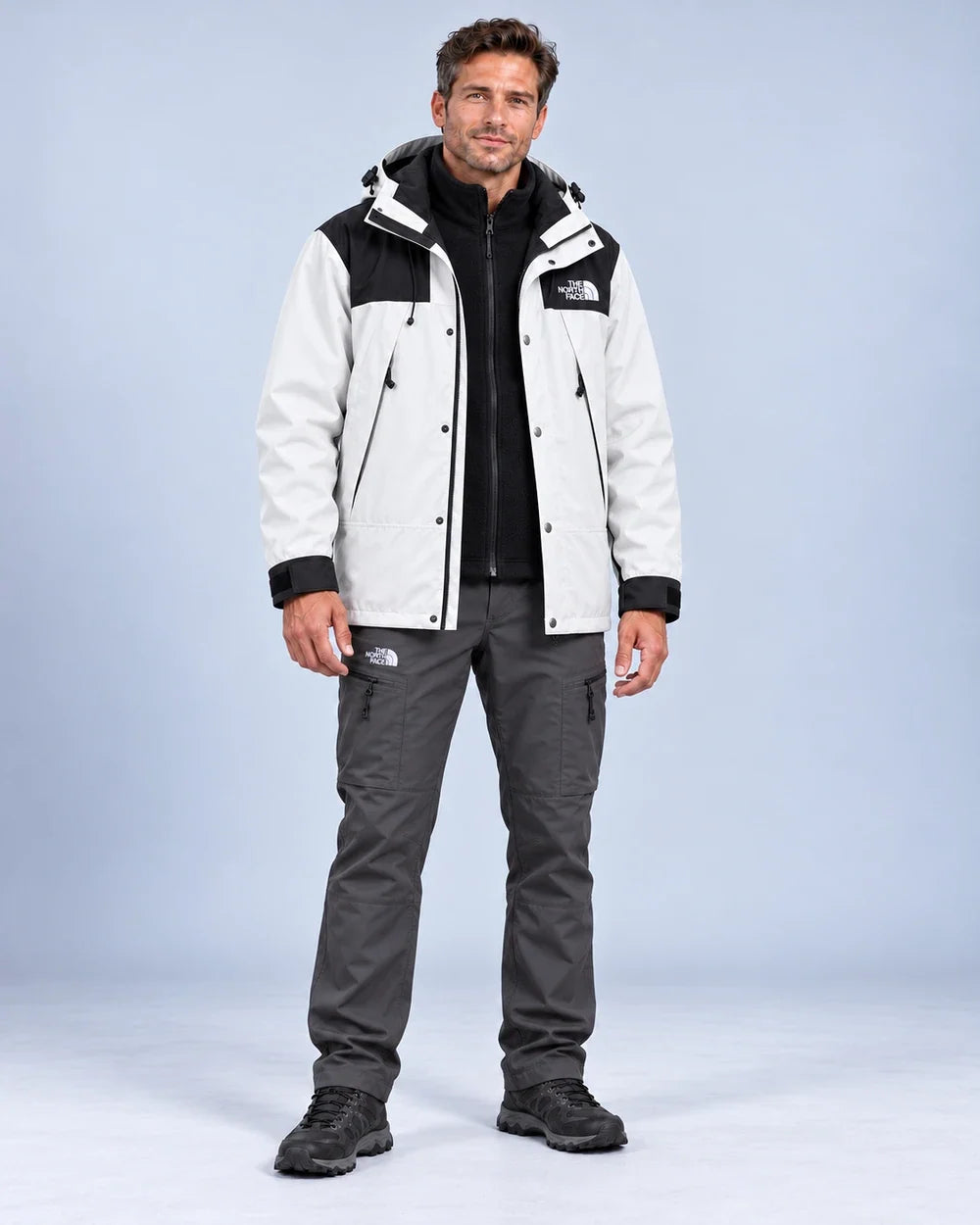 Men's 3-Piece Waterproof Outdoor Set – Hooded Jacket, Fleece Liner & Cargo Pants