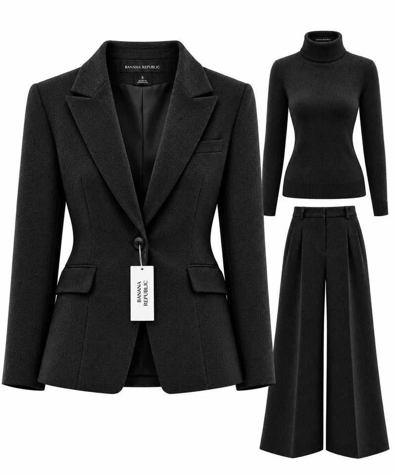 Women's Italian Fine Wool 3-Piece Tailored Suit Set