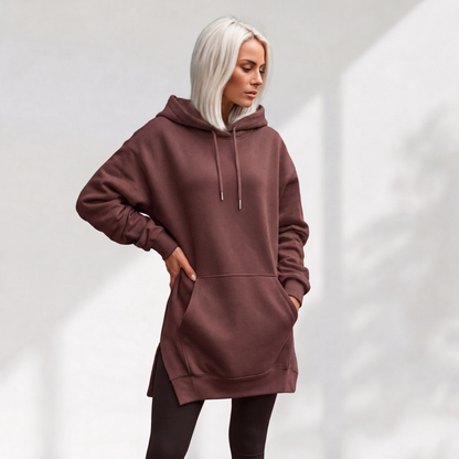 Women's Long Hoodie Dress – Casual & Cozy Winter Wear