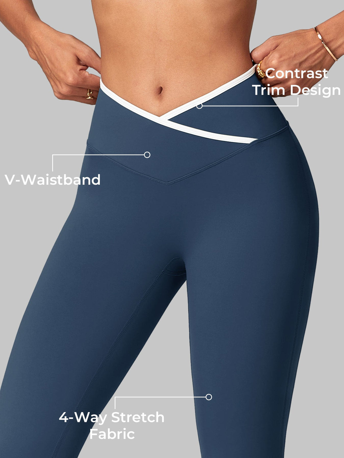 VYRA CoreFlex Contrast-Trim Flare Leggings