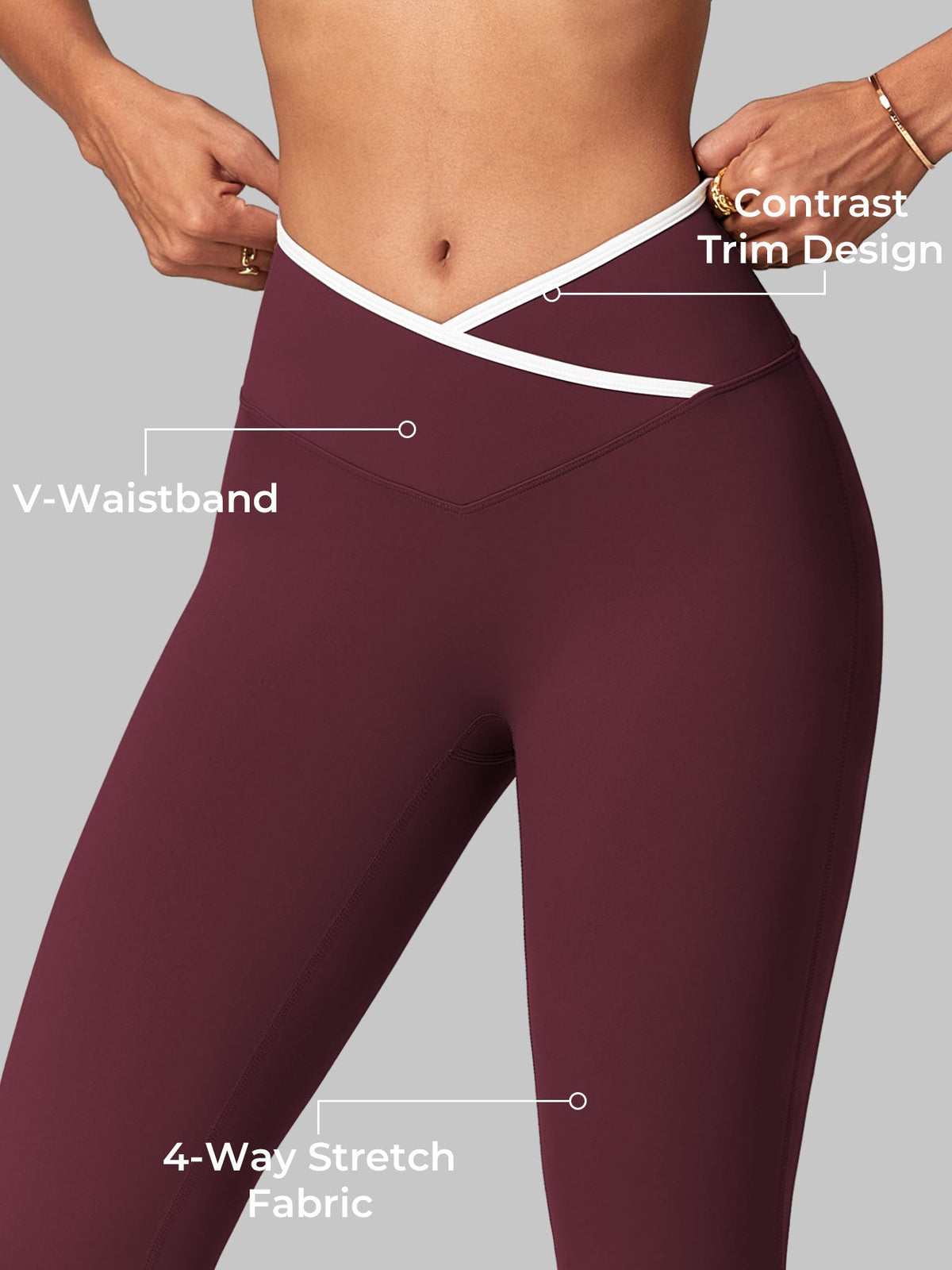VYRA CoreFlex Contrast-Trim Flare Leggings