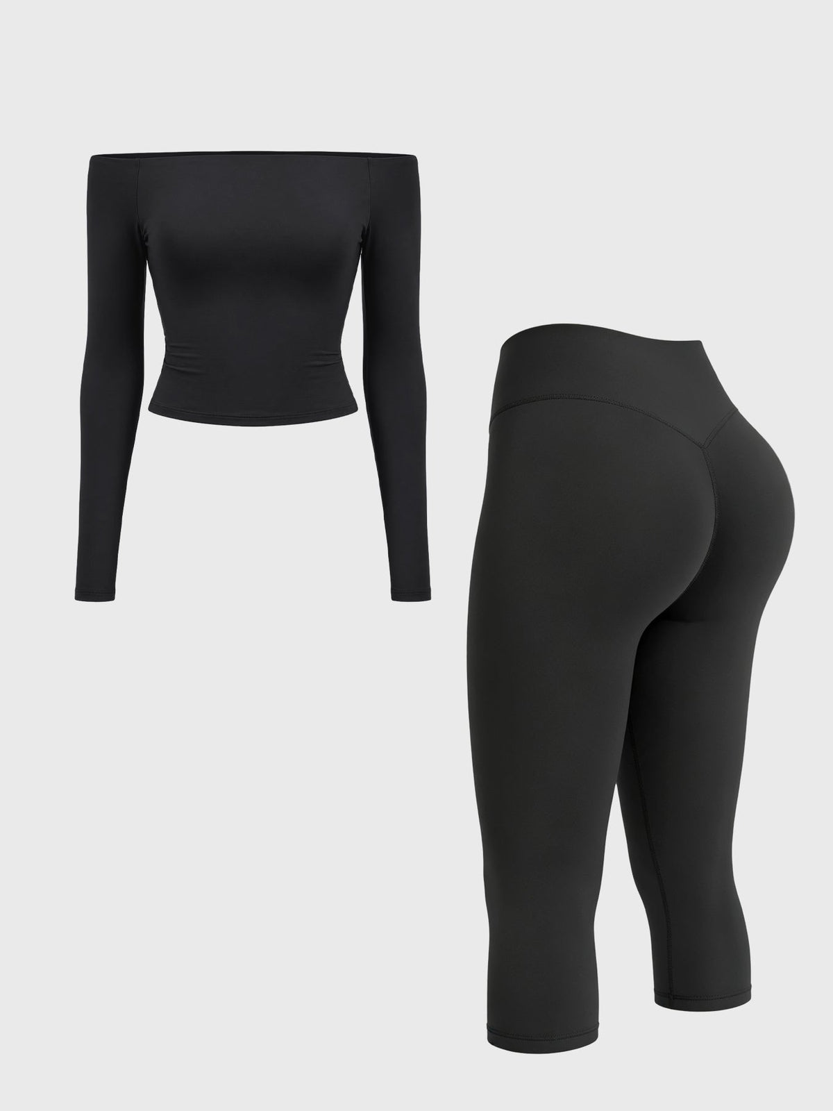 VYRA Ease Y2K Off-Shoulder Capri Set